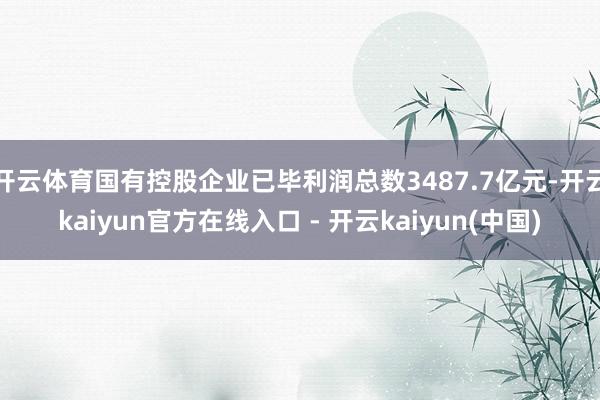 开云体育国有控股企业已毕利润总数3487.7亿元-开云kaiyun官方在线入口 - 开云kaiyun(中国)