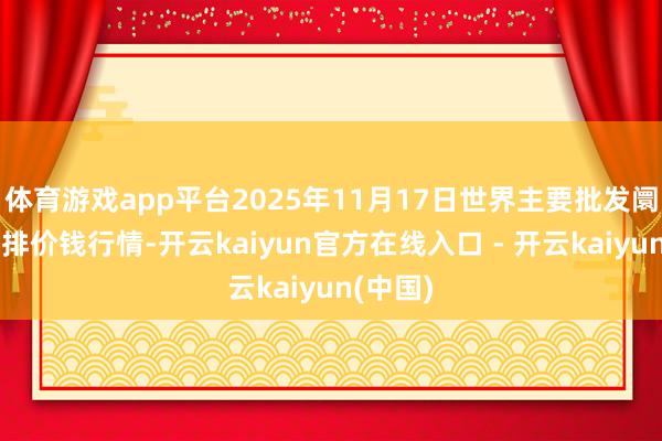 体育游戏app平台2025年11月17日世界主要批发阛阓猪肋排价钱行情-开云kaiyun官方在线入口 - 开云kaiyun(中国)