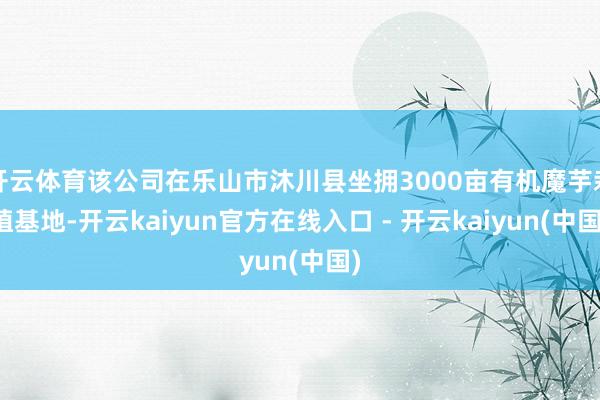 开云体育该公司在乐山市沐川县坐拥3000亩有机魔芋栽植基地-开云kaiyun官方在线入口 - 开云kaiyun(中国)